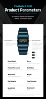Montre numérique LED créative Poedagar E126 à prix de gros, bracelet en acier inoxydable, montre-bracelet électronique étanche et tendance pour hommes