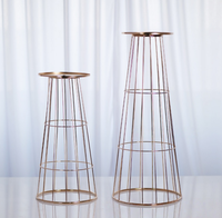 Vases trompettes en métal doré personnalisés, modernes et simples, pour arrangements floraux, centres de table de mariage et d'anniversaire, socles décoratifs faciles à assembler