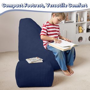 YILISTAR Kids Bean Bag Sillón de PANA con otomana para niños y niñas Espuma completa comprimida para sofás de sala de estar <span class=keywords><strong>Bebe</strong></span> - Product Image 4