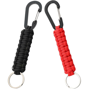 Robusto Portachiavi in Paracord con Moschettone, Clip in Alluminio Resistente, Cordino Intrecciato per Uomo e Donna, per Attività all'Aperto - Product Image 1