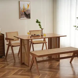 Meja dapur kayu waby-sabi Restoran Harga menguntungkan pabrik ruang makan dan rumah gaya Retro negara