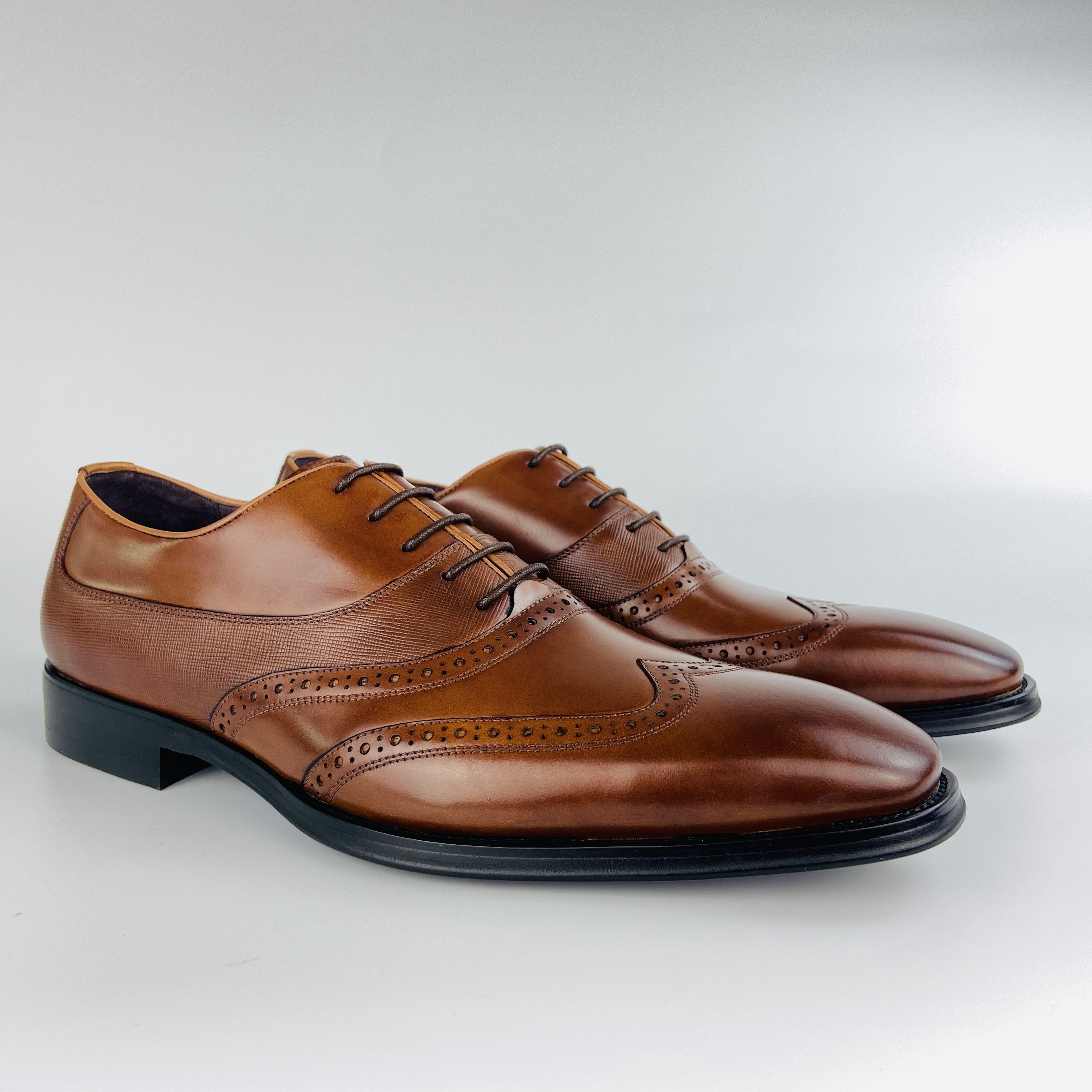 Мужские броги из натуральной кожи, коричневые оксфорды на шнуровке, обувь в деловом стиле, 2020