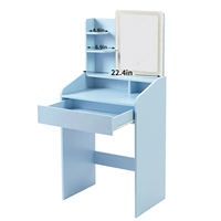 Table de maquillage moderne en panneaux de bois pour chambre d'hôtel intelligente, avec miroir éclairé réglable, amovible, assemblée, petit meuble à bijoux