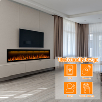 Calentador de chimenea eléctrico Luxstar para el hogar, aplicación inteligente controlada, venta al por mayor, montaje en pared empotrado de 42 "50" 100 "para hoteles domésticos