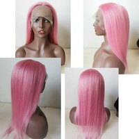 Xuchang Longguan pabrik rambut manusia grosir produk rambut manusia wig depan untuk renda HD berwarna hitam wanita ungu 1 buah