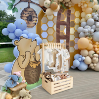 Panier en bois de bambou pour cadeaux de naissance, panier de rangement pour bébé, panier à linge avec poignée, panier en bois pour cadeaux de naissance