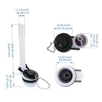 Kit de réparation de toilettes à économie d'eau avec vanne de chasse ABS de 2 pouces, chaîne de clapet, installation facile, blanc, 1 paquet, compatible avec