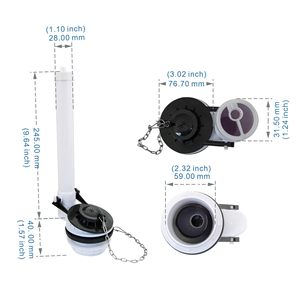 Kit de Reparación de Inodoro con Cadena de Válvula de Descarga de 2 Pulgadas, Fácil Instalación, Blanco, 1 Unidad, Compatible con TOTO - Product Image 2