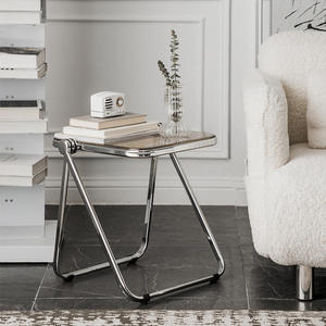 Table d'appoint et de chevet pliable moderne en acrylique transparent, modèle HC-H, pour le camping et la salle de séjour - Product Image 2