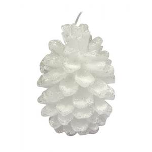 Vela Cónica Blanca Hecha a Mano con Aroma, con Brillo, Cera Perfumada Novedosa, Linda Decoración Navideña o de Pascua - Product Image 1