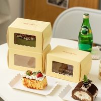 Boîte à gâteau roulé suisse biodégradable personnalisée de 6 pouces, emballage imprimé offset pour la vente à emporter