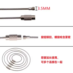 Anelli Portachiavi in Acciaio Inossidabile all'Ingrosso, Cavi per Aerei, Anelli Portachiavi, Etichette per Bagagli o Targhette Identificative per Custodi - Product Image 5