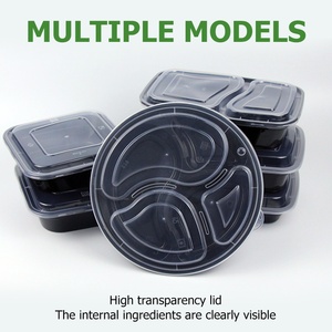 Custom Disposable Food <strong>Container</strong> with Lids Black pp Plastic Rectangle <strong>Takeaway</strong> Boxes Food Packaging <strong>Containers</strong> Supplier - Product Image 3