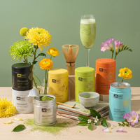 Boîtes à matcha personnalisées avec logo, boîtes en fer blanc de qualité alimentaire, boîte à matcha en fer blanc 30g, boîte de rangement personnalisée en métal pour poudre de thé vert avec couvercle hermétique