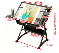 Table de dessin et de conception pour étudiants en architecture et ingénierie, avec plateau en verre réglable en hauteur et en inclinaison, mobilier scolaire