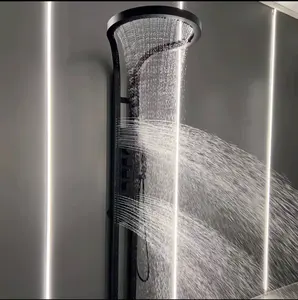 Роскошный новый дизайн, водопад вокруг большой верхней части ванной комнаты, настенный дождевой спринклер, набор для душа, системная панель