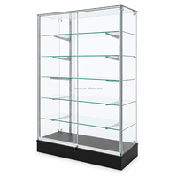 Vitrine de présentation en verre verrouillable à 5 étagères, sur pied, pour magasin de proximité, accessoires téléphoniques