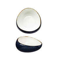 Tazón Inclinado Color Azul Luna de 18 cm y 60 cl, Plato de Cerámica para Servir