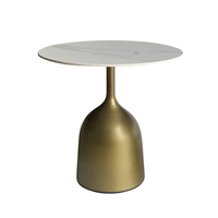 Table de chevet ronde en métal doré, ensemble de meubles traditionnels Vintage, de salon, Design en céramique, table de café
