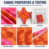 Combinaison de yoga respirante à imprimé tropical Hawaïen, personnalisée, éco-responsable, 75% polyester recyclé, 25% élasthanne, une pièce pour l'entraînement