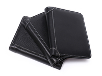Dompet Pendek Pria Kulit Asli yang Modis dengan Desain Portabel dan Penutup Terbuka