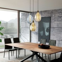 Lustre de restaurant de style nordique, design minimaliste moderne, abat-jour en forme de goutte d'eau, verre américain d'inspiration industrielle pour tables à manger