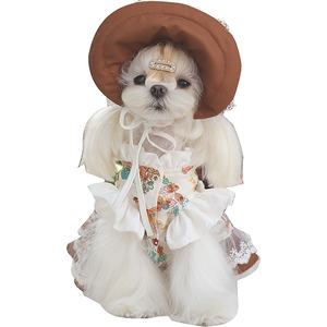 Vestido de Princesa Lolita Vintage de Lujo para Mascotas, con Encaje y Volantes, Gorro, para Gatos y Perros Pequeños, Estilo Dulce y Lindo, para Uso Diario - Product Image 6