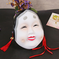 Masque facial Noh Sunjiro, accessoire de théâtre japonais, tête d'Oni rouge, Hannya, Tengu, visage de femme laide, pour spectacle, Poisson d'avril, Anniversaire