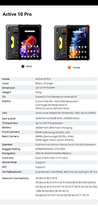 5G Toàn Cầu 12 + 256GB 11 ''Pad Tầm Nhìn Ban Đêm Máy Ảnh Cắm Trại Ánh Sáng 30000MAh Android 14 Gồ Ghề Máy Tính Bảng PC Blackview Hoạt Động 10 Pro - Product Image 6