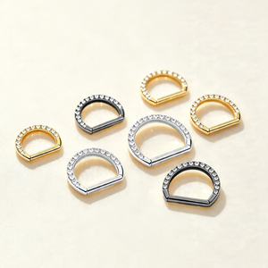 <span class=keywords><strong>Piercing</strong></span> de titanio F136 G23 con forma de D, estilo punk, con cristales de imitación, para pezón, oreja y cartílago, para mujeres y niñas - Product Image 4