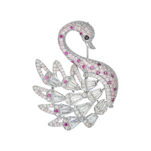 Swan Brooch Zircon Micro Inlay Women's Fashion Party Accessory - Product Image 5