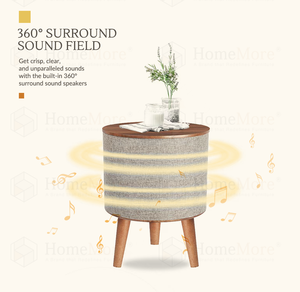 HOMEMORE-Mesa inteligente de madera sólida, <span class=keywords><strong>mueble</strong></span> moderno nórdico, mesa de centro de madera, altavoz con carga inalámbrica - Product Image 2