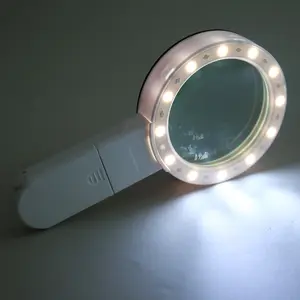 30x cầm tay kính lúp lớn ánh sáng 12 LED chiếu sáng Kính lúp đọc Hàn kiểm tra tiền xu thám hiểm