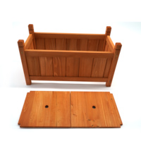 Jardinière rectangulaire en bois de sapin pour légumes d'extérieur, 2 tailles, bac à jardin surélevé écologique avec trou de drainage