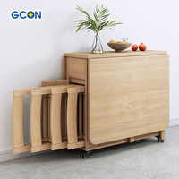 Ensemble Table à Manger Pliante et Chaises en Bois, Gain de Place, Table de Cuisine Repliable Complète