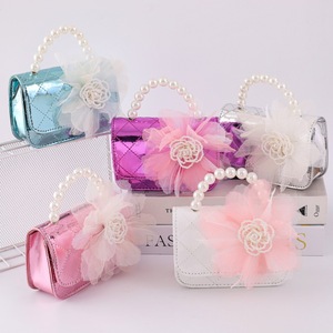 Nouveau sac à bandoulière pour filles, en maille perlée, petit sac à <span class=keywords><strong>main</strong></span> princesse pour enfants, avec chaîne, résistant à l'usure, antivol, accessoires - Product Image 1