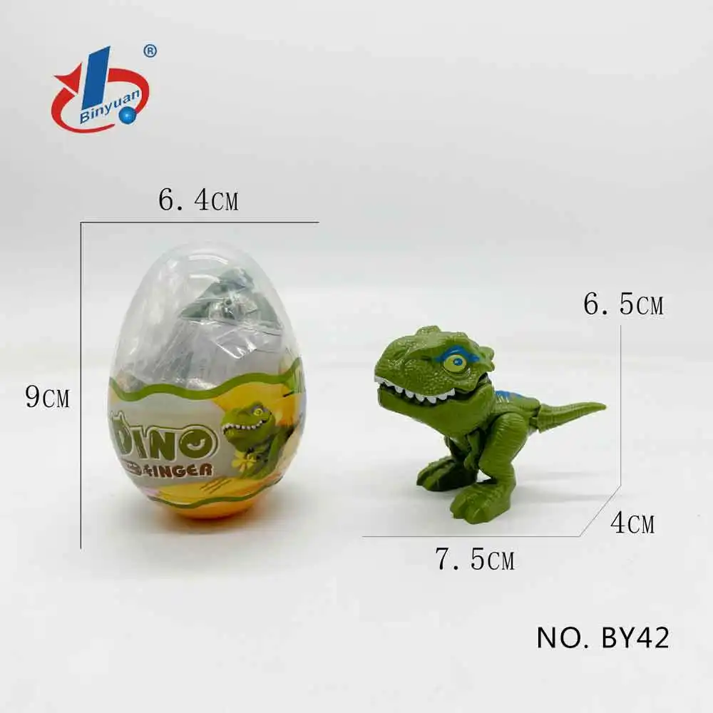 Binyuan BY42 2022ใหม่ไดโนเสาร์ไข่นิ้วมือของเล่นพลาสติกของเล่นไข่ประหลาดใจที่มีความยืดหยุ่นอาคารไดโนเสาร์ประกอบ Dino ของเล่นไข่