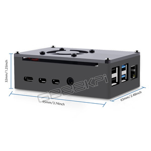 Carcasa de chasis 52Pi ZP-0147, cubierta superior acrílica y caja de refrigeración de aleación de aluminio para Raspberry Pi 4B <span class=keywords><strong>E635</strong></span> - Product Image 2