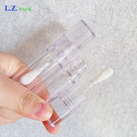 Nouveaux tubes d'emballage de brillant à lèvres LZ Pack de 8 ml avec applicateur doe foot unique, tubes transparents personnalisables et boîtes pour brillant à lèvres
