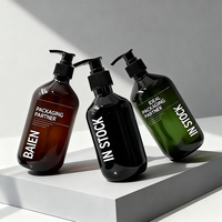 Personalizado 100mL 200ml 300ml 400ml 500mL ámbar verde transparente plástico PET champú botella de aceite para el cabello con bomba de loción