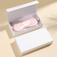 Mascherina per Dormire in Seta di Gelso di Lusso con Fodera in Spugna, Scatola Regalo con Chiusura Magnetica, Stampa a Quattro Colori, Confezione Personalizzata per Benessere e Bellezza