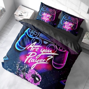 Juego de cama de fibra de poliéster 100% con pantalla rotativa digital 3D personalizada no desechable con diseño de Jugador - Product Image 3