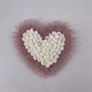 parche de ropa 3D heart shaped sew motif applique embroidery design patch