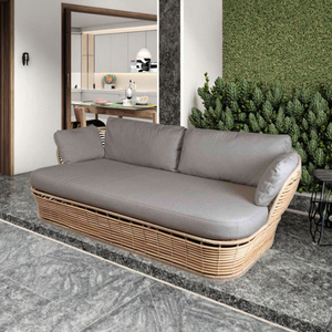 Ensemble de <span class=keywords><strong>jardin</strong></span> en rotin, canapé et table basse d'extérieur, mobilier de patio, ensemble de <span class=keywords><strong>jardin</strong></span> en rotin imperméable pour hôtel, villa - Product Image 2