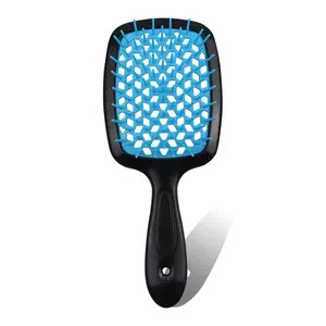 Customize Detangle Brush 12 Color Customize Logo Hair Brush Hollowed-out Scalp Massage Comb Hair Brush ABS Detangling Vent Shower Hair Brush