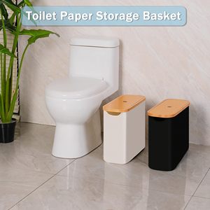 Toilet Paper <b>Storage</b> <b>Basket</b> with Lid <b>Bathroom</b> <b>Storage</b> Organizer Free Standing Holder up to 9 Mega Rolls - Product Image 6