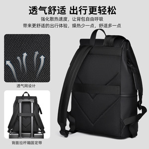 Premium <b>Backpack</b> For Men 16 Inch Laptop Bag Large Capacity Outdoor Travel Commuting Anti Theft Unisex Solid Color Gray - Product Image 4