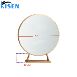KISEN Stainless Steel Salon Display Cabinet Dressing <b>Table</b> And Storage Shelves Contemporary Decor <b>Mirror</b> For Barber Shop Use - Product Image 5