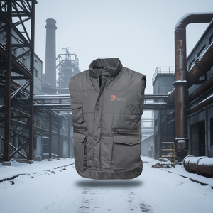 Gilet d'hiver multi-poches gris L, vêtements de travail chauds et isolés - Product Image 3