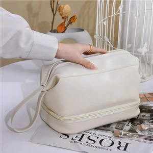 Trousse de Maquillage et de Toilette Portable Double Couche à Fermeture Éclair Grande Capacité pour Voyage – Vente en Gros - Product Image 3